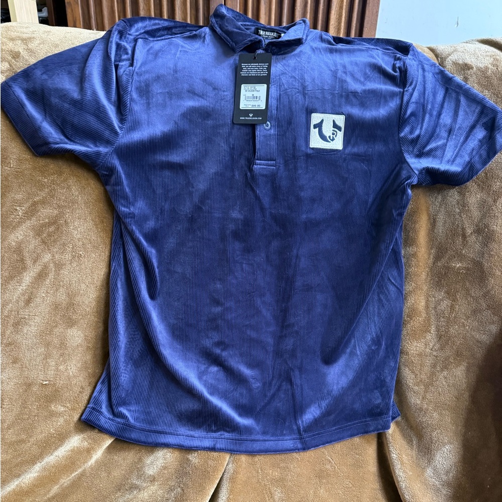 True Religion Men’s “SS Velour Eclipse” Polo Shirt - Size: Medium